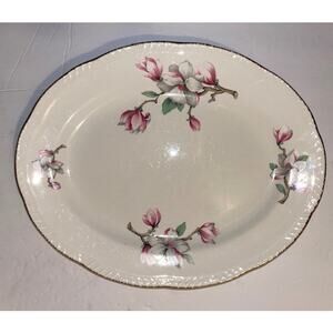 Vintage Homer Laughlin Liberty Shape Dogwood Pattern with gold trim platter